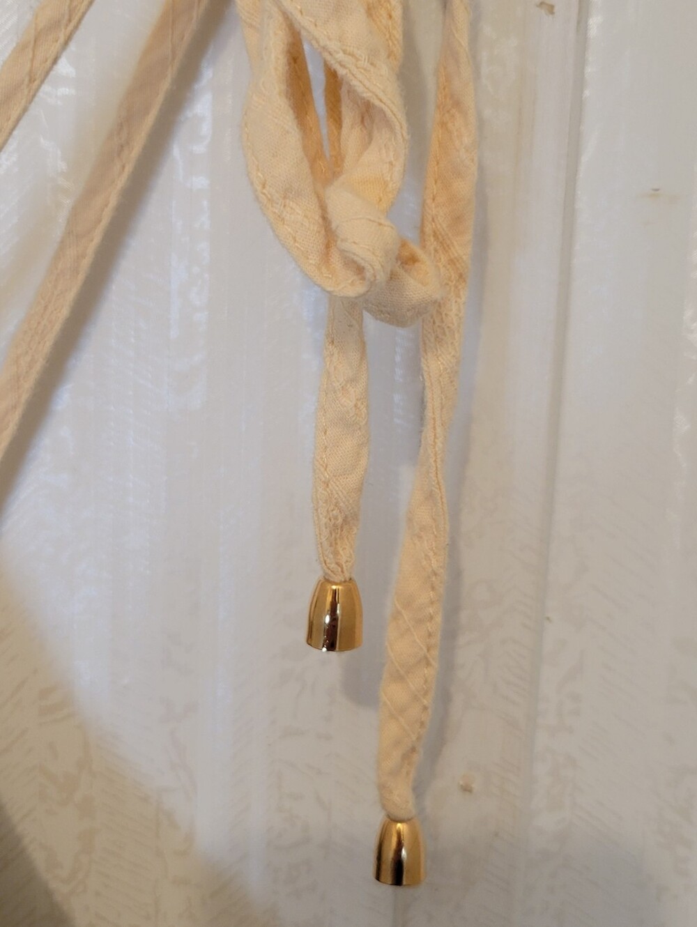 Cider XXS Beige Cottagecore Midi Dress Floral Tapestry Tie Strap 100% Cotton - Picture 6 of 9